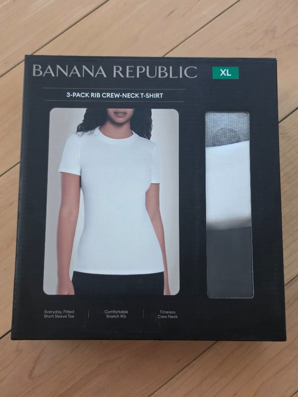 Banana Republic Woman Women's 3-Pack Rib Crew-Neck T-Shirt XL